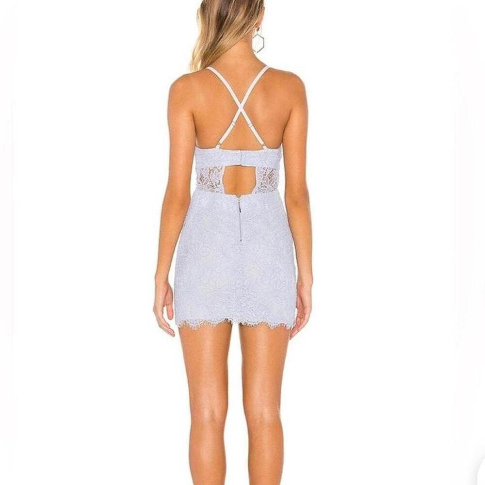 NBD x Naven Lilia Lace Mini Dress in Ice Blue. Size M. originally $208 - Picture 2 of 8